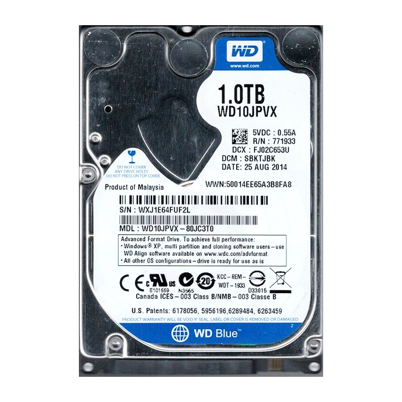 HARD DISK LAPTOP WESTERN DIGITAL 1TB STOCK